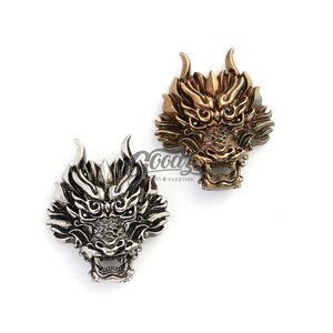 x2 conchos artisanales en cuir à tête de dragon vissée - Concho de portefeuille de style autochtone