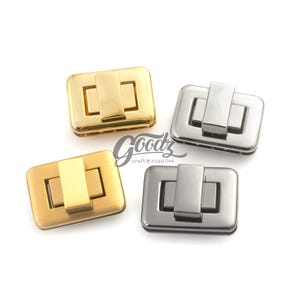 Cierre de broche para bolso rectangular con giro giratorio, ancho 35 mm