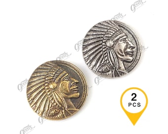 Navajo Round Concho, x2 Pieces - 36mm | Western Concho Screw back for Bag - Belt - Shoes Decorate