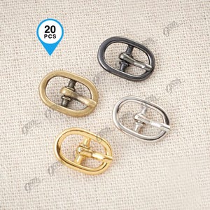 20 sztuk - klamry z centralnym prętem 9 mm | Owalna mini klamra | Klamra do lalki BJD | Torebka - Buty - Biżuteria - Klamra DIY