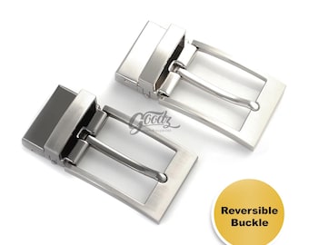 Reversible Clip Clamp Belt Buckle -  1/8inch - 30mm - Silver & Gunmetal Replacement Clip Buckle