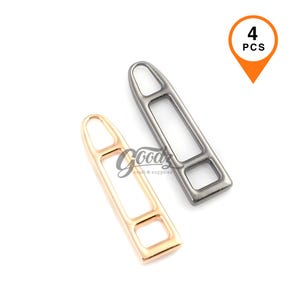 Repuesto de tirador de cremallera metálico (4 unidades, 35 mm de largo) para mochila, bolso y chaqueta – Suministro de herrajes para bolsos