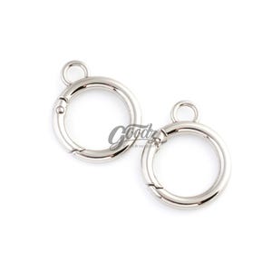 Mini fjäderlåsring med snäppfäste och ögla, 6 st | Litet O-ringsspänne | Berlockkoppling | Nyckelringsdetaljer Silver