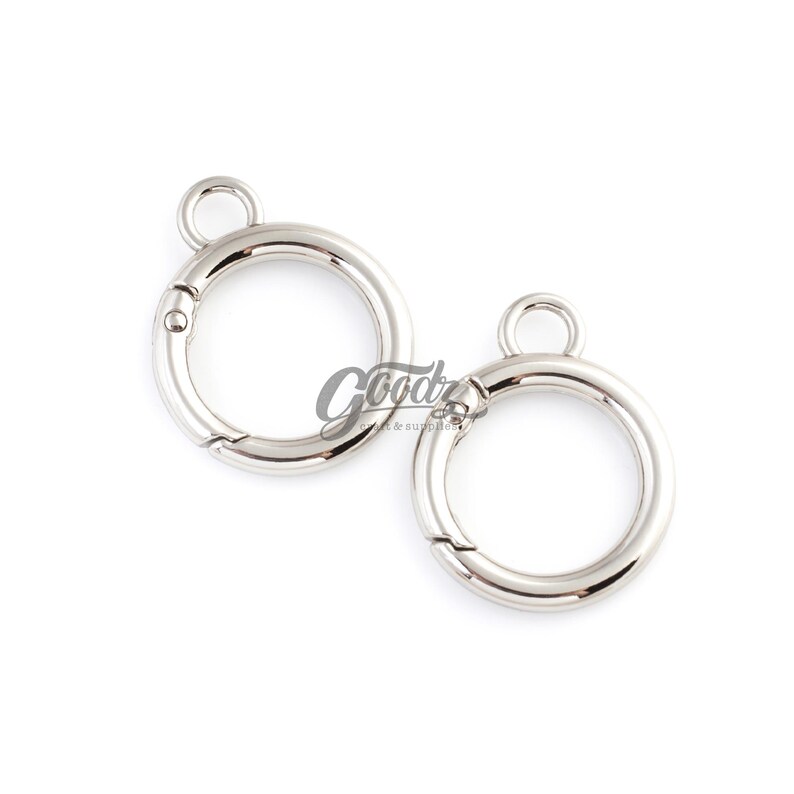 Mini fjäderlåsring med snäppfäste och ögla, 6 st | Litet O-ringsspänne | Berlockkoppling | Nyckelringsdetaljer Silver