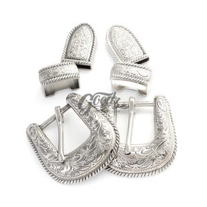 1&quot;,25mm Silver Western Cowboy Buckle Set | Western Rodeo Cowboy Belt Replacement Buckle
