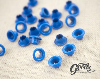 200Pieces Hole round Eyelets  4mm  BLUE /  Blue Grommet / Small Eyelet / 4mm eyelet