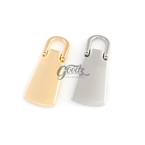 Polished Metal Zipper Puller: Gold & Silver Replacement Slider (4 Pieces)