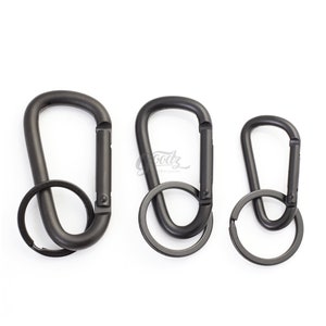 x2 Stück Aluminium Matt Feder Karabiner Verschluss | D Form Snap Clip | Karabinerhaken | Schlüssel Haken | Karabinerverschluss für Schlüsselbund