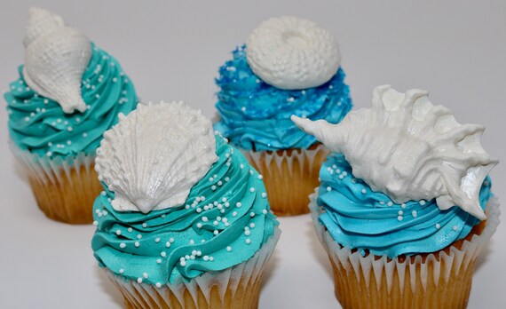 Seashell Cake Toppers Large Gumpaste Seashell Cake Etsy