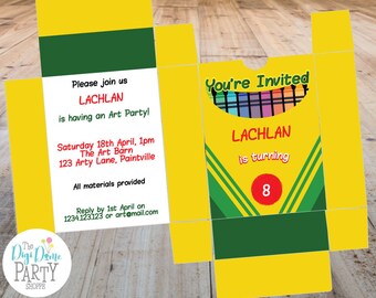 crayon invitations etsy