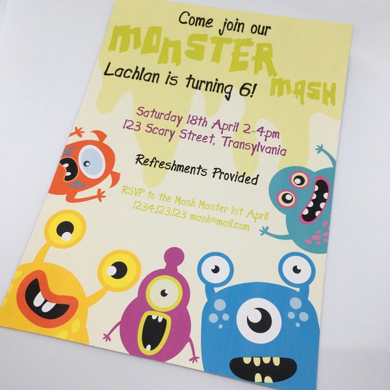 Editable &amp; Printable Monsters Mash Party Invitation Template, 5x7in ...