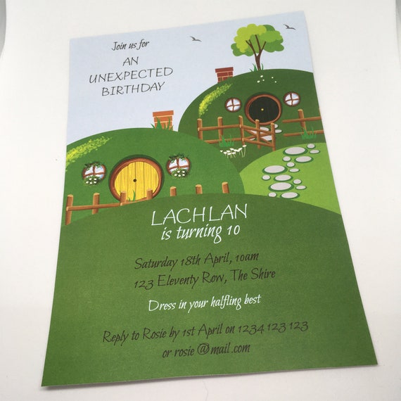 Editable & Printable Shire/Unexpected Party Invitation Template, 5x7in - Double-Sided - Instant Download - Parties Il_570xn