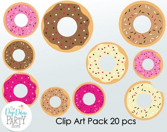 Iced Donuts Digital Scrapbooking Clip Art, Buy 2 Get 1 FREE. Instant Download