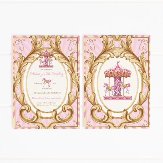 editable-printable-carousel-party-invitation-template-5x7in-pink