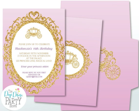 Download Princess Carriage Party Printable Invitation Template ...