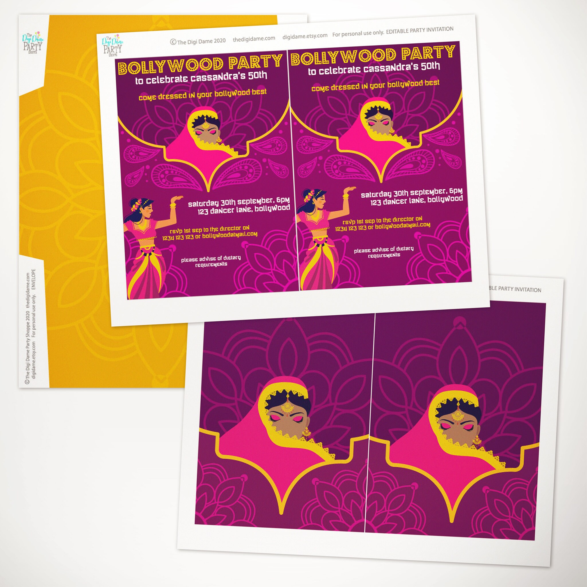 Editable &amp; Printable Bollywood Party Invitation Template | Etsy