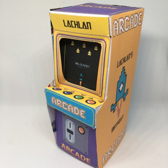 editable and printable video arcade machine party favor box instant download kids parties by the digi dame party shoppe catch my party