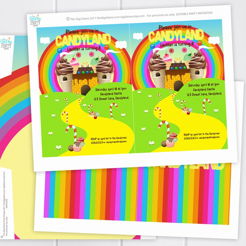 Editable &amp; Printable Candyland Party Invitation Template | Etsy
