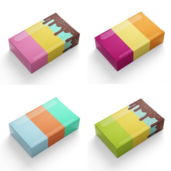 Ready to Print Popsicle Party Printable Favor Boxes, Set of 4 - Instant Download NOT Editable by ...