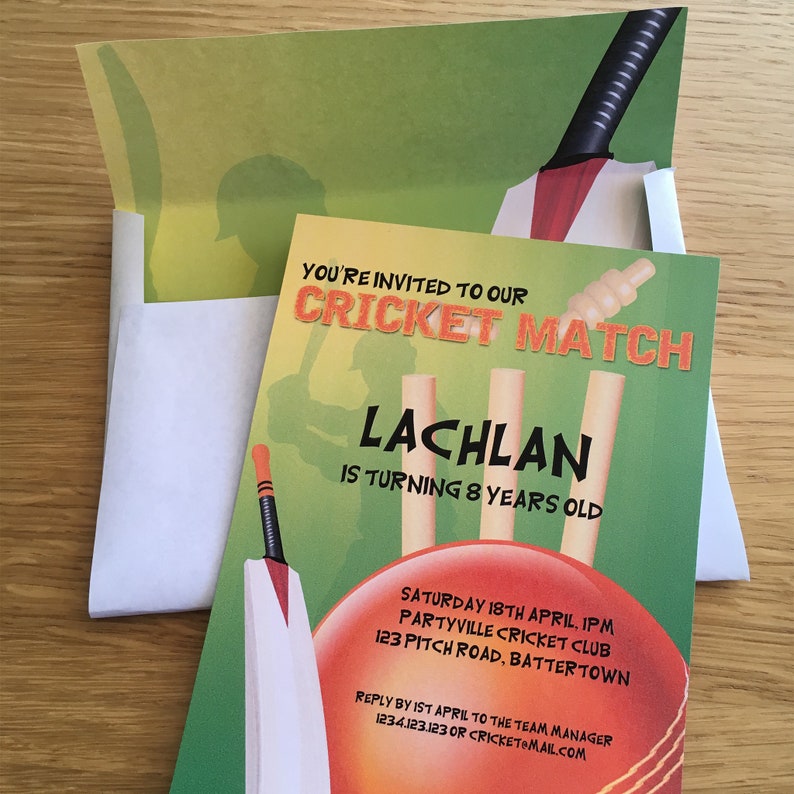 Cricket Printable Party Invitation Template 5x7in Green and Etsy