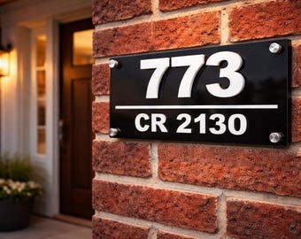 Modern Acrylic Address Sign – Custom House Numbers – Clean Minimal Outdoor Sign
