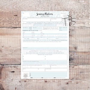 Sewing Pattern Information Worksheet | Sewing Garments | Sew a Pattern | Seamstress | Sewer | Sewist | Dressmaker Tailor | Fabric | Clothing