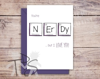 Printable Valentine's Day Card Greetings Card Periodic | Etsy