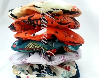 Hair Scrunchie - mini, standard and oversized, Single/Duo/Triple pack, variety of prints and colours