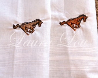 Animal Themed Embroidered Handkerchief - white personalised hankie, animal motif embroidery,