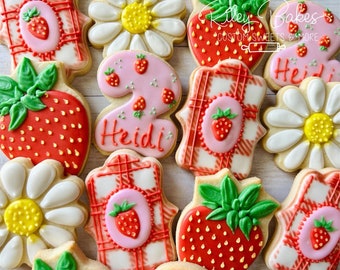 Two Sweet Birthday, Berry First Birthday Cookies, Strawberry Cookies