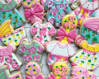 Baby Girl Shower, baby girl cookie favors, shower favors