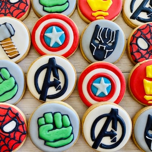 Super Hero Cookies: Birthday Party Favors, Assorted Designs