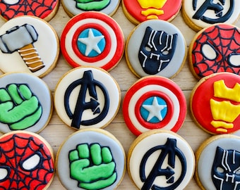 Super Hero Cookies: Birthday Party Favors, Assorted Designs
