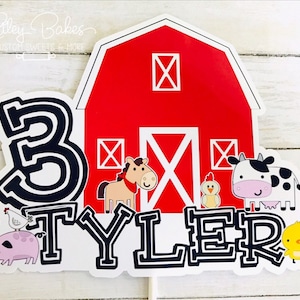 Barn Cake Topper, Farm Theme Cake Topper, Barynyard Birthday