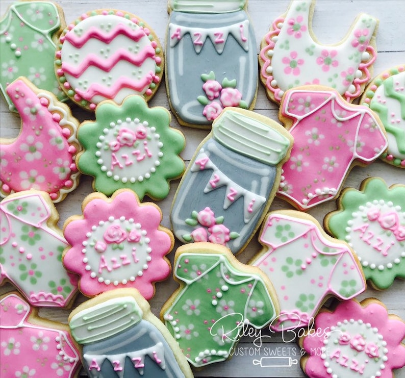 Baby Shower Cookies Baby Shower Favors Onesie Cookies Etsy