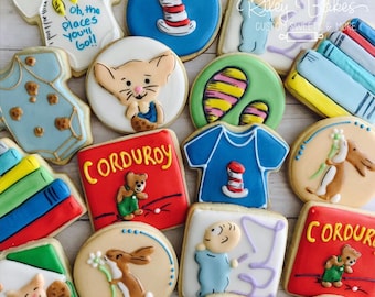 Fête prénatale du livre d'histoires, biscuits du livre d'histoires