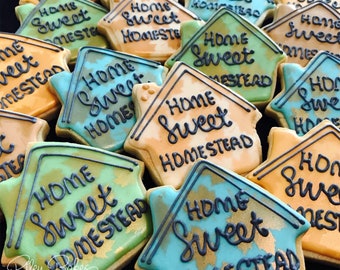 Home Sweet Home Cookies, Welcome Home favors, New Home owners, House warming gift