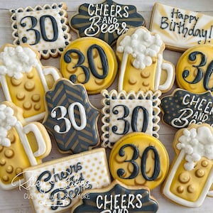 Cheers and Beers, Cheers to 30 Birthday, Beer Theme Cookies