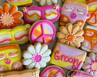 Groovy Birthday Theme Cookies, Groovy Cookies
