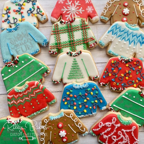 Christmas Cookies Christmas Party Ugly Sweater Cookies - Etsy
