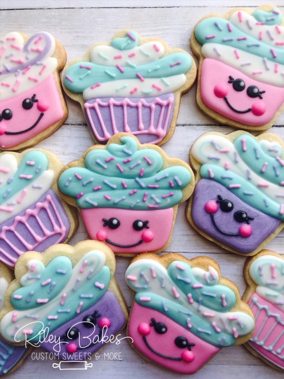 Cupcake Cookies, Cupcake party, cupcake favors by Riley Bakes Catch