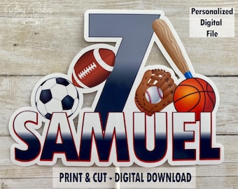 Sports Cake Topper - Digital Download - Personalized