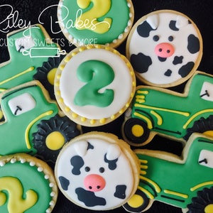 Tractor Cookies, Tractor Theme Birthday