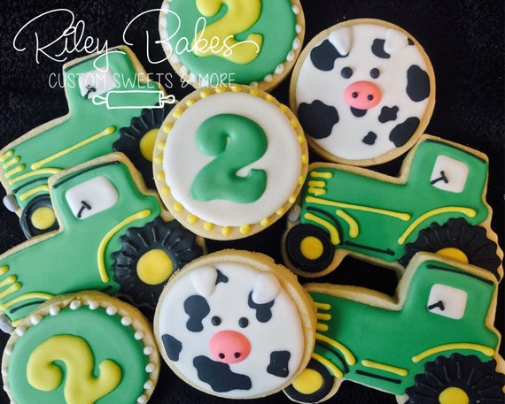 Biscuits De Tracteur Anniversaire De Theme De Tracteur Etsy