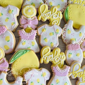 Lemon Baby Shower Cookies, Main Squeeze Theme immagine 1