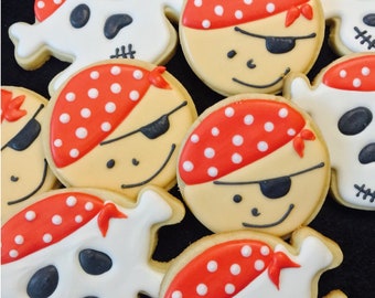 Pirate cookies, Pirates Birthday party, pirate theme party, pirate favors, pirate birthday