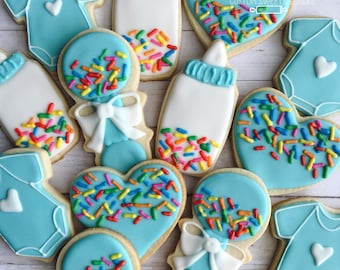 Baby Sprinkle Cookies: Assorted Baby Shower Theme, One Dozen