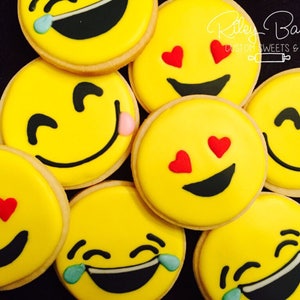 Emoji Cookies, Emoji Birthday, Emoji Party, emoji Favors image 2