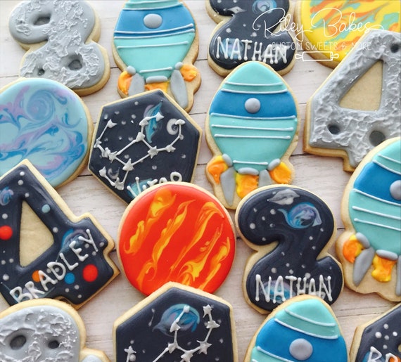 Space Themed Cookies, Space Themed Birthday by Riley Bakes Catch My Party