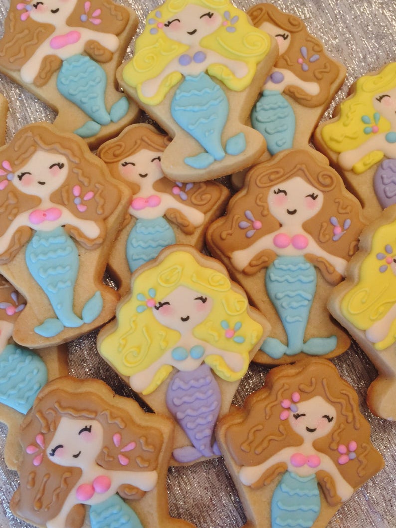 Mermaid Cookies Mermaid Party Mermaid Birthday Mermaid Etsy